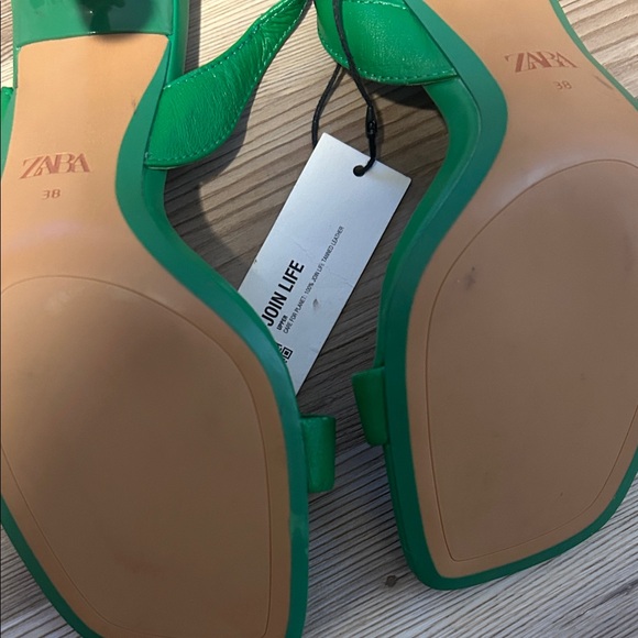 Zara Vibrant Green Strappy Sandals - Picture 4 of 10